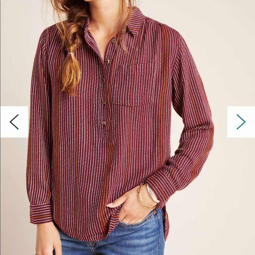 Anthropologie Isadora Button-back Tunic